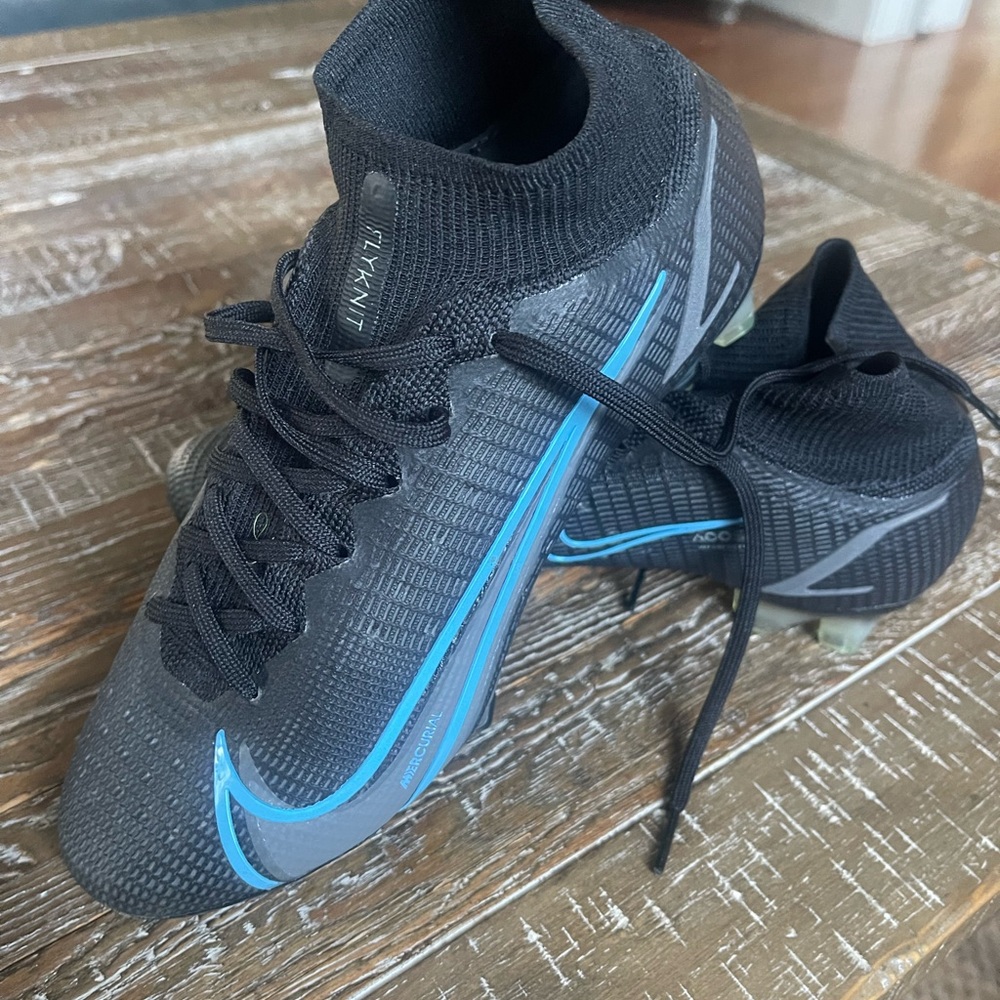 Size 5.5 - Nike Mercurial Superfly 8 Elite FG Black Photo Blue - Worn once